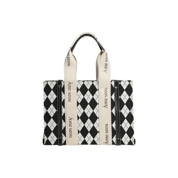 NIUMJ PU Canvas Bag, Tote Bag, Crossbody Bag, Handbag Regular Women's Black White