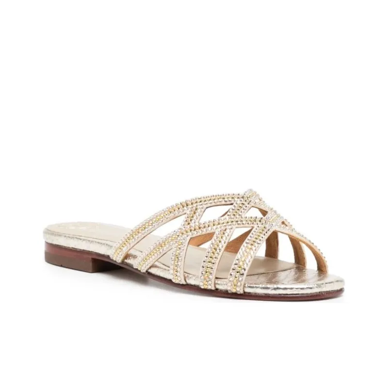 NICOLI Zuri Flat Leather Sandals-1
