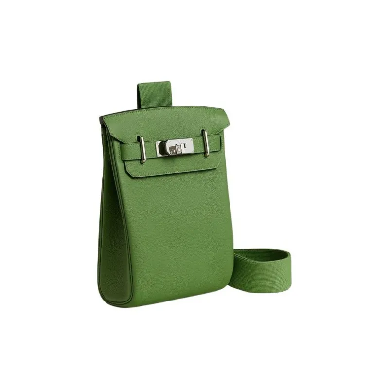 HERMES Hac A Dos Togo Calfskin Shoulder Bag Crossbody Bag Small Size Unisex A8 Yuka Ribbon Green-1