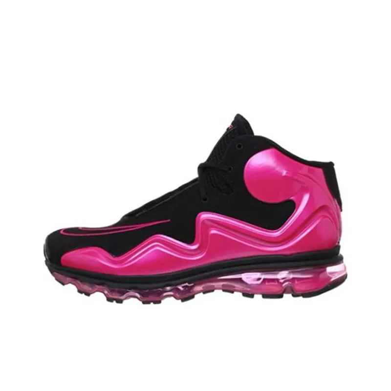 Nike Air Max Flyposite Slip-Resistant Mid-Top Basketball Shoes Unisex Black Pink-0