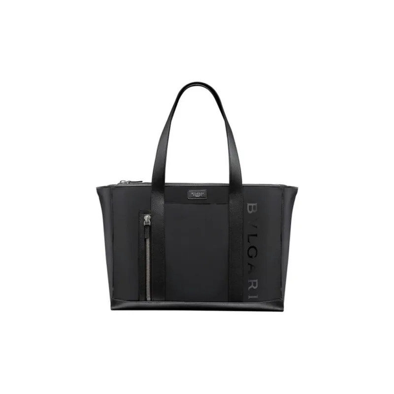 BVLGARI Fragment Design Collaboration Nylon And Leather Tote Bag Shopping Bag Shoulder Bag Handbag Men's Black-0