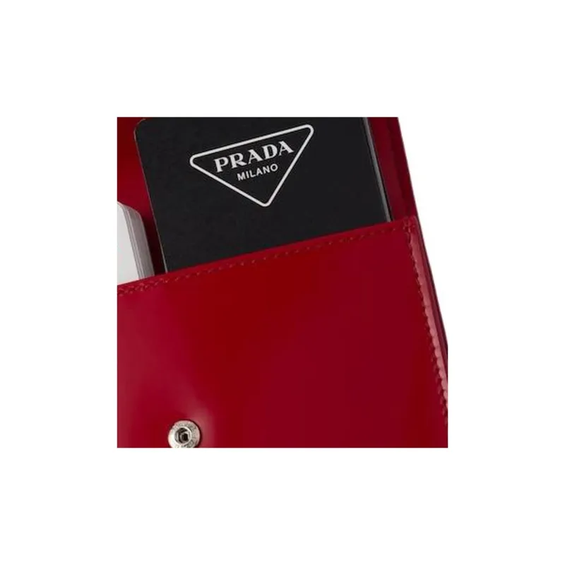 PRADA Leather Storage Bag Unisex Scarlet-1