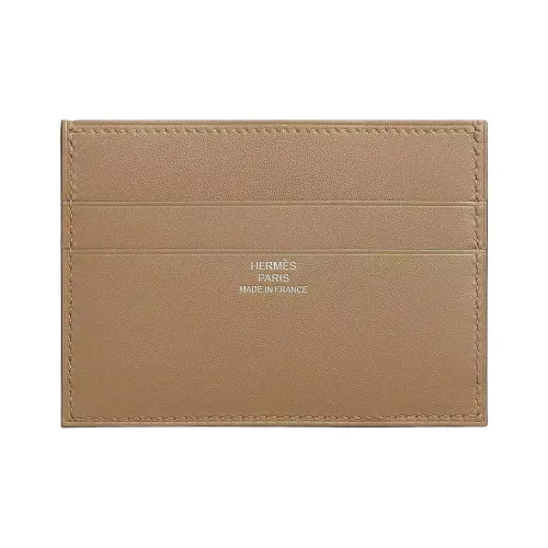 HERMES Card Holders Dusty Color With Caramel Accents