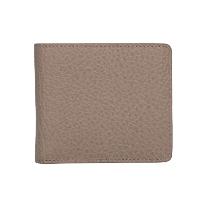 Maison Margiela Grain Cow Leather Card Clip Card Holder Wallets Men's Khaki Gray-2
