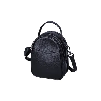 VANDEE Cowhide With Microfiber Shoulder Bag Crossbody Bag Handbag Regular Women's Black