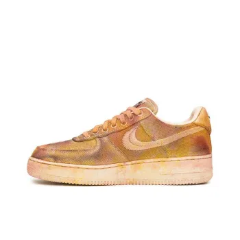 Stussy x Nike Air Force 1 Low Hand Dyed 'New York Cushioning, Wear Resistant Low Top Casual Shoes Unisex Brown