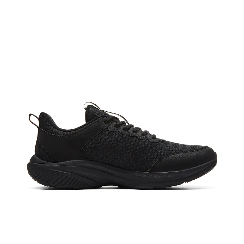 PEAK Volkswagen Running Shoes Cushioning Rebound Wear Resistant Slip Resistant Low Top Running Shoes Men's All Black-1