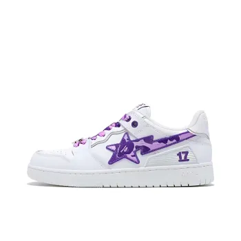A BATHING APE SK8 Low Top Skateboard Shoes Unisex White Purple