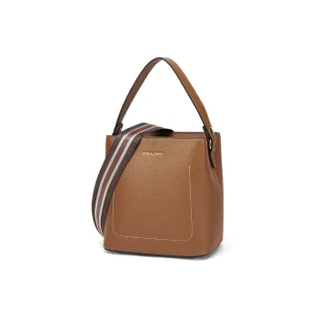 CORALDAISY Synthetic Leather Bucket Bag, One Shoulder Handbag, Crossbody Bag Regular Women's Mocha