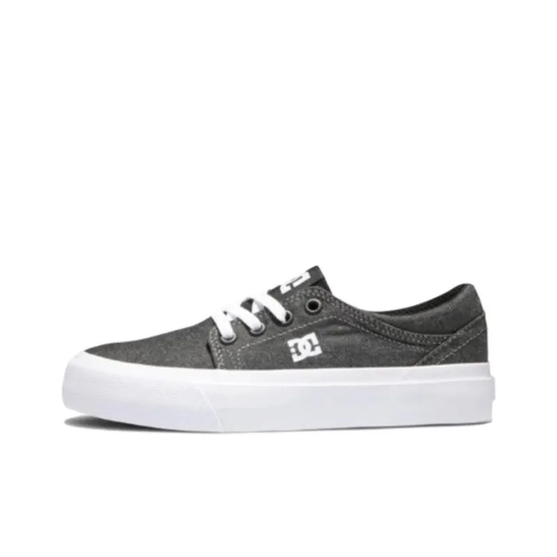 DC Shoes Abrasion Resistant Shock Absorbers Low Top Canvas Shoes Unisex Gray-0