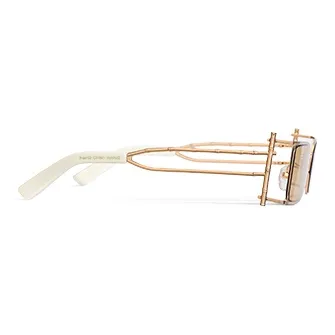Feng Chen Wang Rectangular Sunglasses Unisex Gold-2