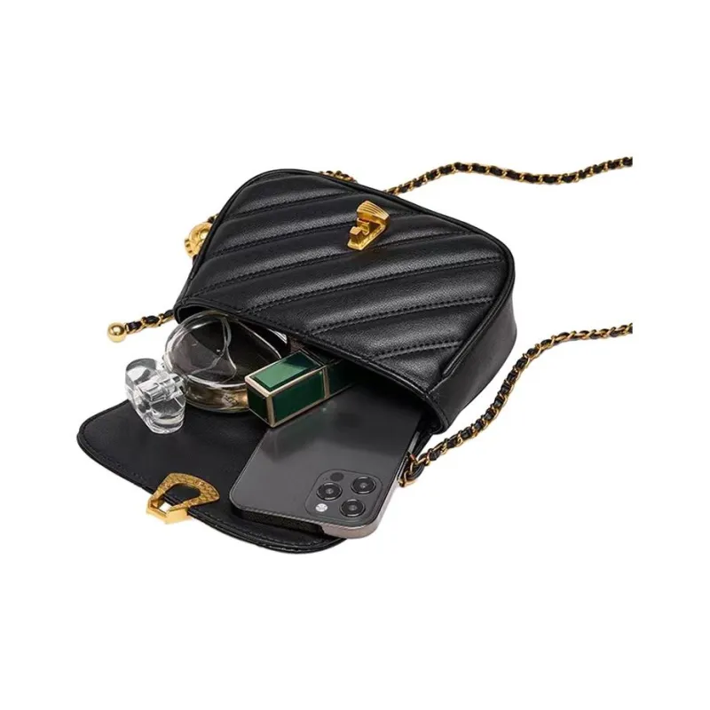 VANDEE Cow Leather With Microfiber Small Square Bag Shoulder Bag Mini Women's Black/White-1