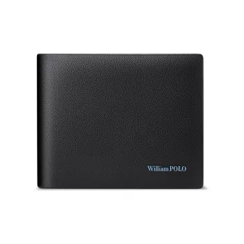 WilliamPOLO Top Grain Cow Leather Wallet Regular Men's Black/Army Green