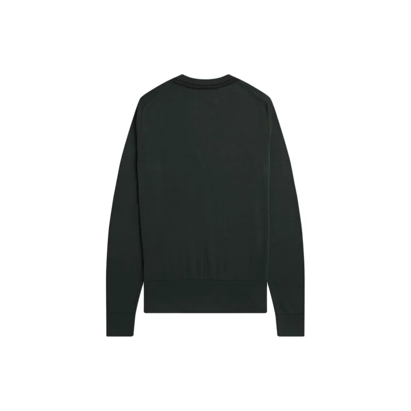 FRED PERRY V Neck Jumper Sweater Men's Green-1