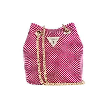 GUESS Fabric Bucket Bag, Shoulder Bag, Crossbody Bag Trumpets Women's Rose Red
