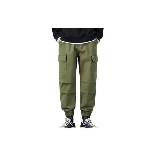 Tonlion Cargo Pants Men Army Green