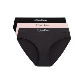 CALVIN KLEIN Underpants Women's 3 Pack Space Black/Charcoal Gray/Cherry Blossom Pink