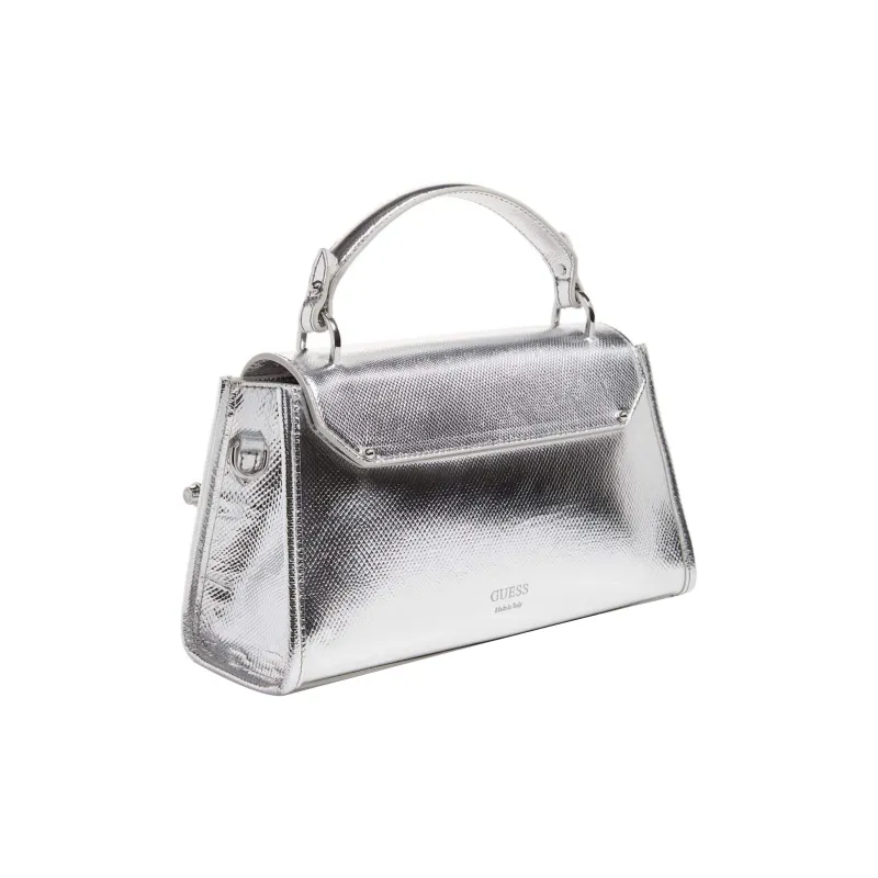 GUESS Genuine Leather Shoulder Bag Crossbody Bag Handbag Women's Silver-1