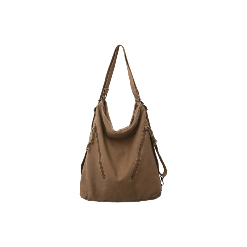 FAMAN Canvas Canvas Bag Commute Shoulder Bag Regular Unisex Black/White/Green/Brown-15