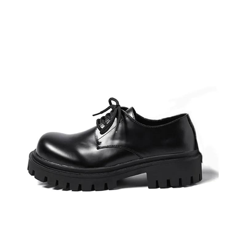 GZZ Dress Shoes Men Low Top Black-0