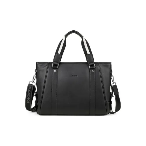 L'ALPINA Top Grain Cow Leather Briefcase Handbag Heiress Laptop bag Heiress Large Size Men's Black