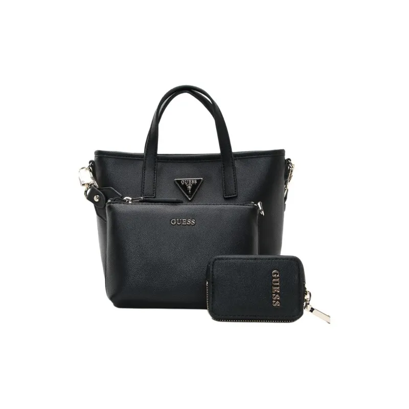 GUESS Artificial Leather Shoulder Bag, Crossbody Bag, Handbag Large Size Women's Black-0