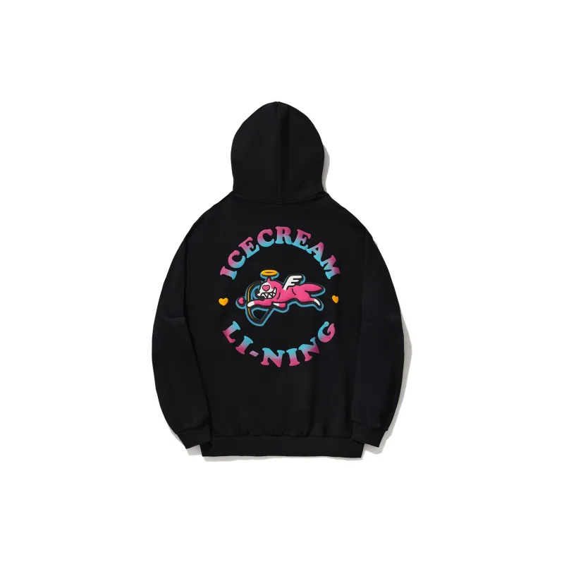 LiNing x ICECREAM Sweatshirt Unisex Black-1