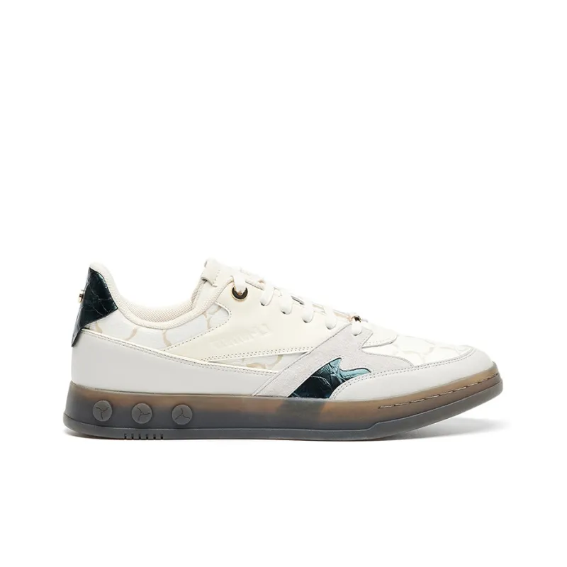 LI NING 1990 Slip Resistant Cushioning Wear Resistant Lightweight Low Top Skateboard Shoes Men's Light Antique Yellow-1