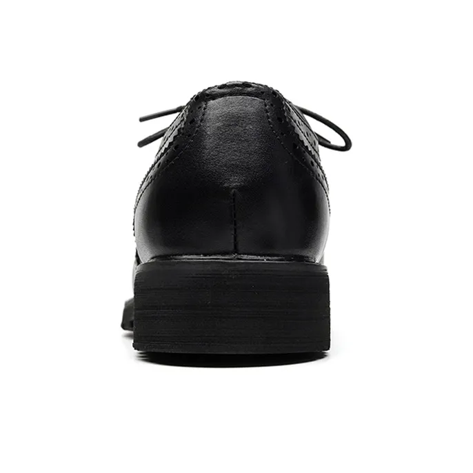 GZZ Dress Shoes Men Low Top Black-4