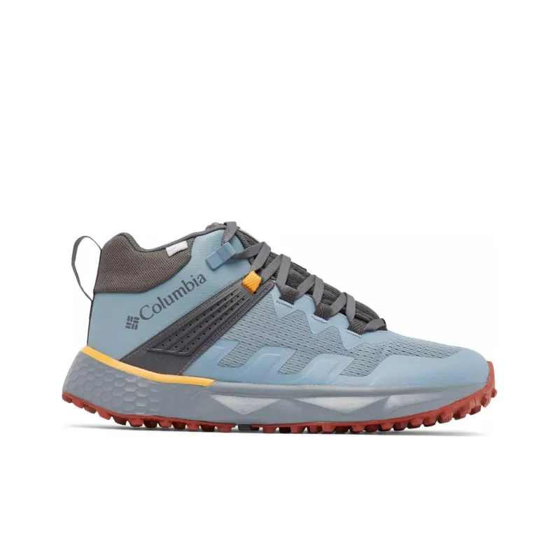 Columbia FACET 75 Cushioning, Wear Resistant Mid Top Mountaineering & Hiking Shoes Men's Blue Gray Yellow-1