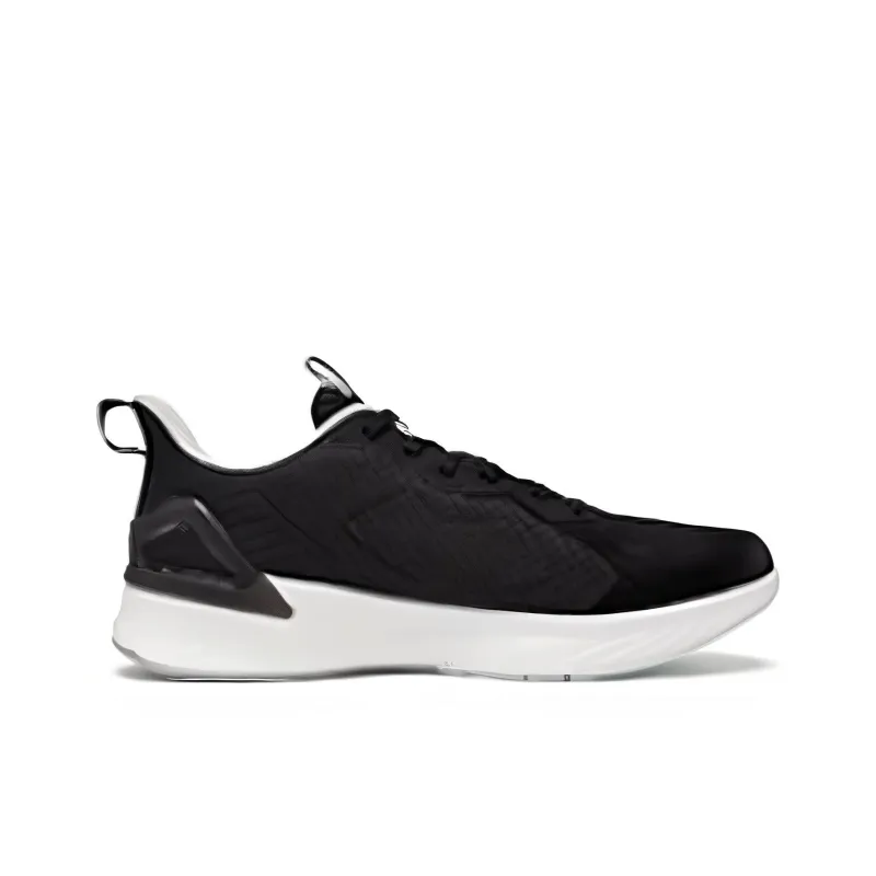 QIAODAN Anti Slip Wear Resistant Low Top Running Shoes Men's Black Orange-1