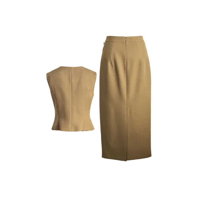 ROEYSHOUSE Skirt Set Women's Khaki-1