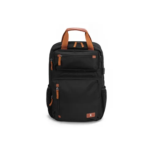 ROBERTA DI CAMERINO Fabric Men's Lightweight 16 Inch Laptop Backpack Large Size Men's Black