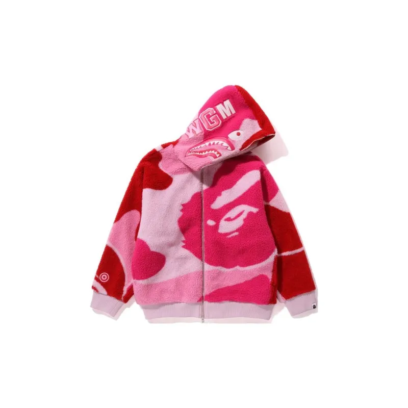 Bape Mega Abc Camo Shark Boa Hoodie Jacket-4