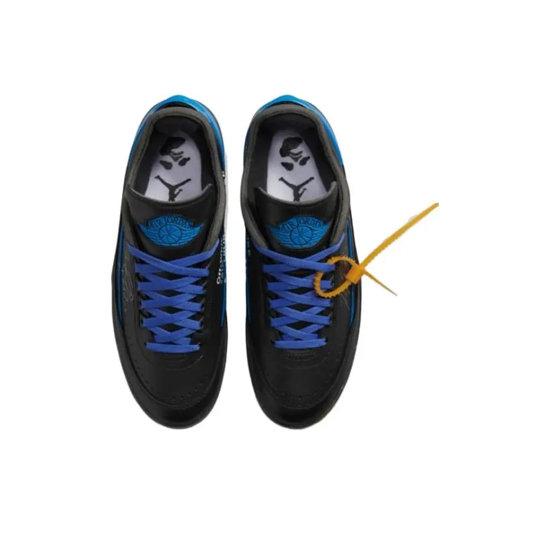 OFF WHITE X Jordan Air Jordan 2 Retro Low Black And Varsity Royal-3