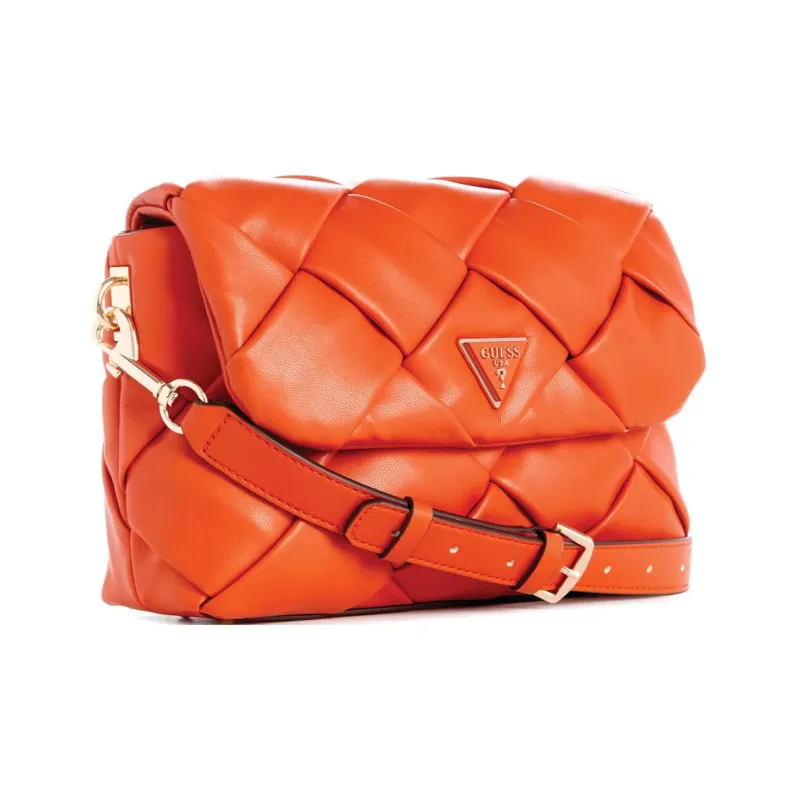 GUESS Artificial Leather Portable Crossbody Bag, Shoulder Bag Women's Orange-1