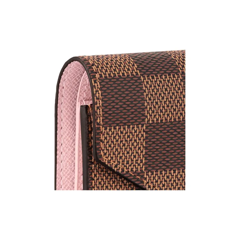 LOUIS VUITTON Wallet Victorine Damier Ebene Rose Ballerine-4