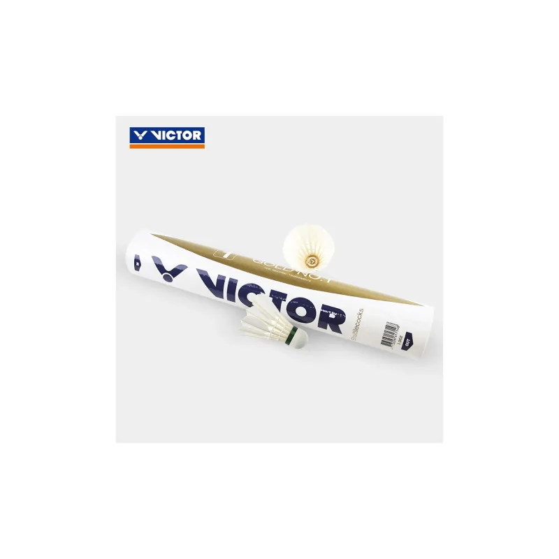 VICTOR Golden Yellow Collection Duck Feather Shuttlecock 12 Pack Duck Feather All Round Duck Feather Shuttlecocks-2