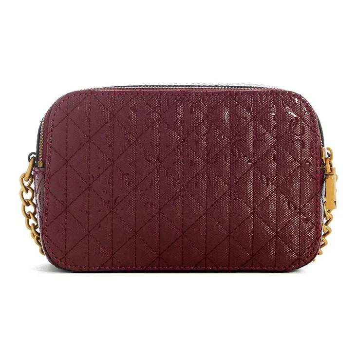 GUESS Artificial Leather Camera Bags Crossbody Bag Shoulder Bag Women's Burgundy-2