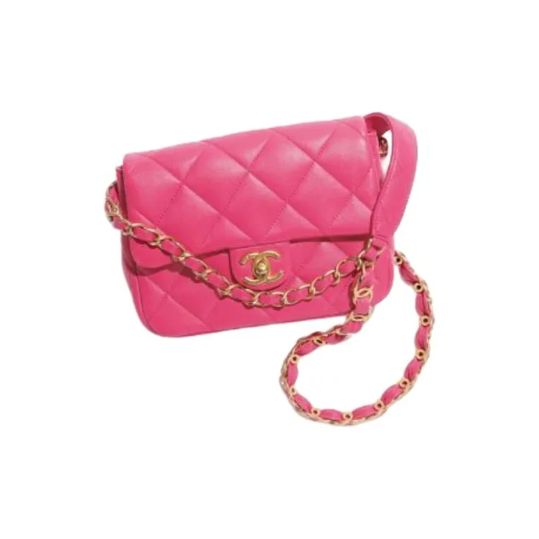 CHANEL Classic Flap CF Lambskin Shoulder Bag, Crossbody Bag Mini Women's Pink-0