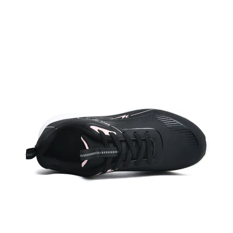 Binary Low Top Running Shoes Women's Black Pink-2