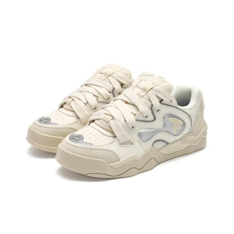 FILA FUSION KICK Wave Bottom Sneakers Cushioning, Wear Resistant Low Top Skateboard Shoes Women's White-2