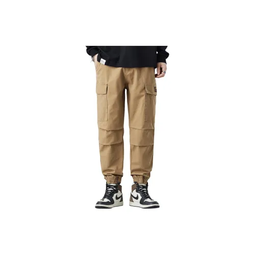 Tonlion Casual Pants Men Dark Khaki