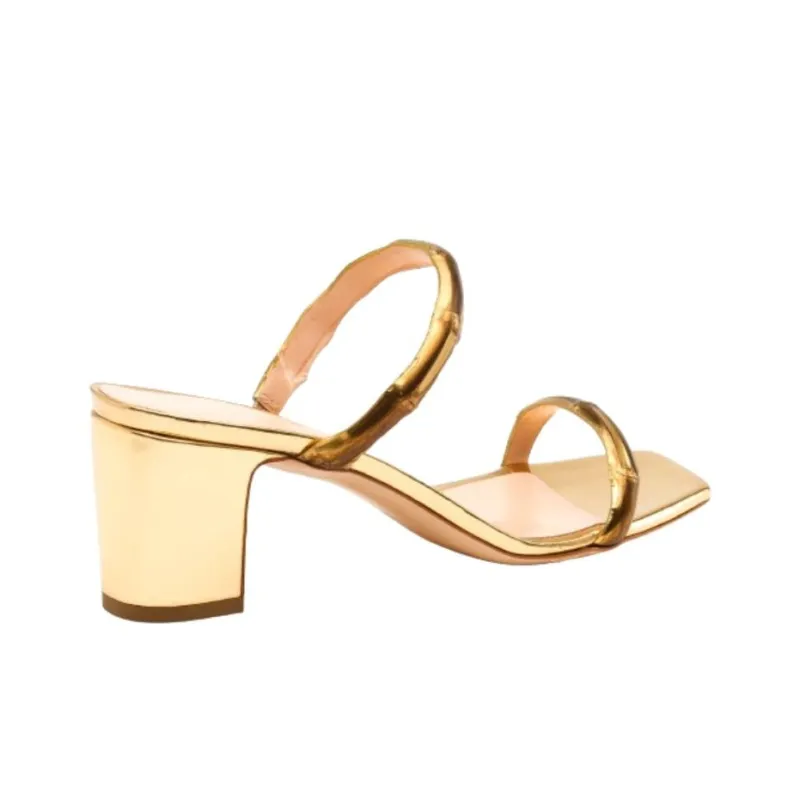 Rupert Sanderson Slide Slippers 6cm Women's Gold-4