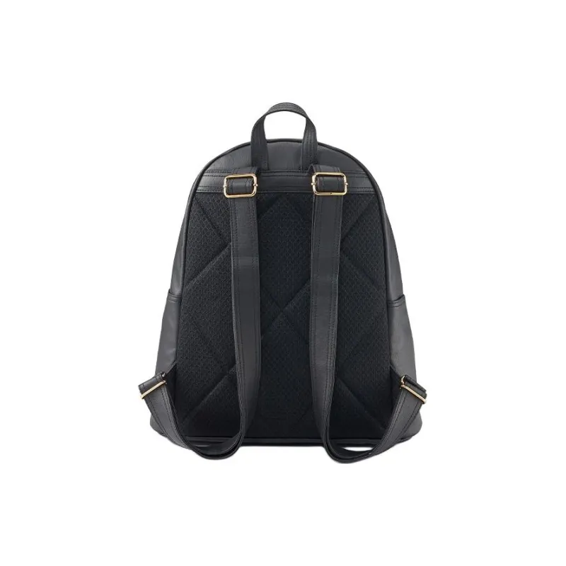 PORTER Linen PU Leather Backpack Unisex Black-2