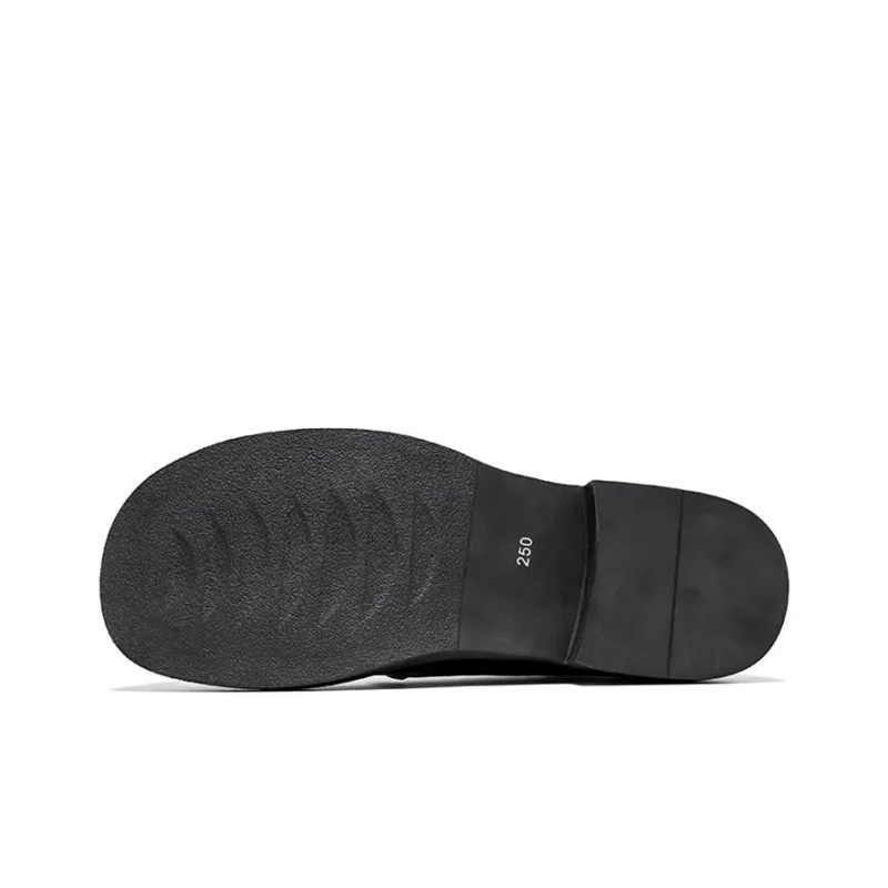 GZZ Dress Shoes Men Low Top Black-4