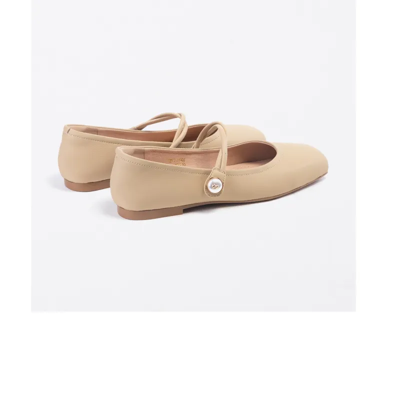 ST&SAT Low Vamp Unlined Shoes Grandma Shoes Flat Women's White 2024 Spring And Summer New Arrival-3