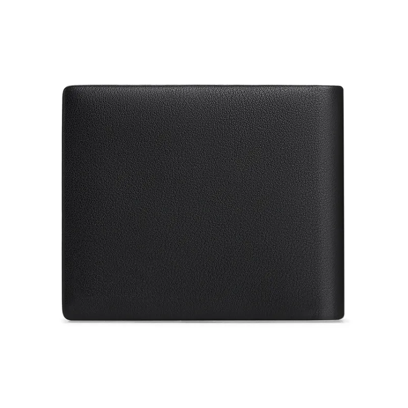 WilliamPOLO Top Grain Cow Leather Wallet Regular Men's Black/Army Green-1