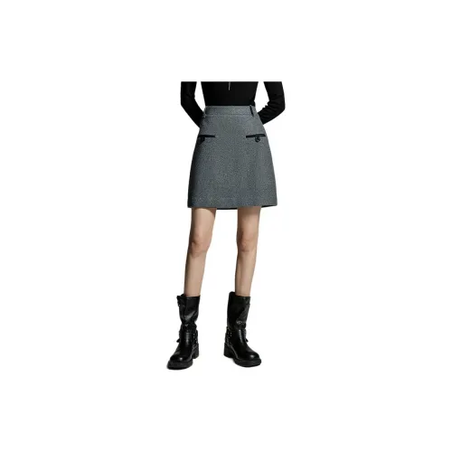 Initial language Casual Short Skirts Women's Dark Gray