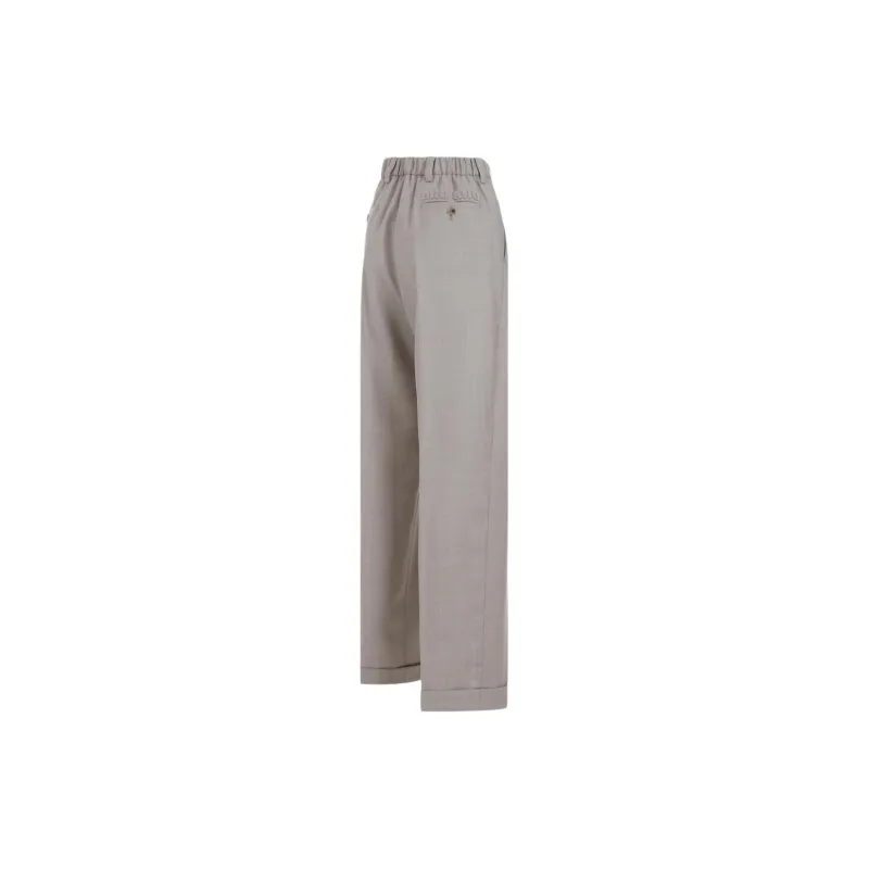 MIU MIU SS24 Casual Pants Women's Gray-1